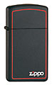 ZIPPO SLIM BLACK MATTE w/ ZIPPO LOGO AND BORDER
