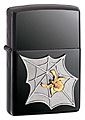 ZIPPO GOLDEN WEB EMBLEM - BLACK ICE