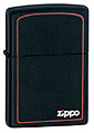 ZIPPO BLACK MATTE w/ ZIPPO LOGO AND BORDER