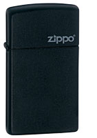 ZIPPO SLIM BLACK MATTE w/ ZIPPO LOGO