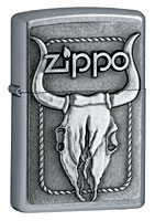 ZIPPO BULL SKULL - STREET CHROME