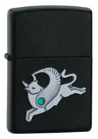 ZIPPO WINGED TAURUS EMBLEM - BLACK MATTE