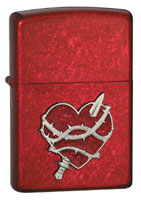 ZIPPO HEART ATTACK EMBLEM - CANDY APPLE RED