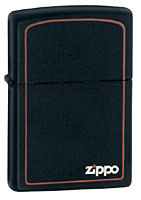 ZIPPO BLACK MATTE w/ ZIPPO LOGO AND BORDER