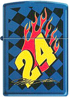 ZIPPO JEFF GORDON "#24 CHECKER FLAMES" - SAPPHIRE ICE
