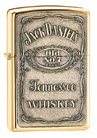 ZIPPO JACK DANIELS LABEL - BRASS EMBLEM