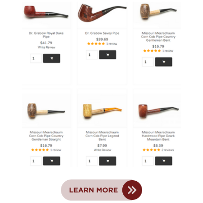  Missouri Meerschaum - Country Gentleman Corn Cob Tobacco Pipe -  Bent Bit : Health & Household