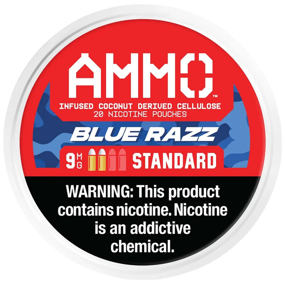 AMMO Nicotine Pouches Blue Razz 9mg 5ct