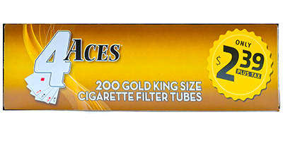 4 aces cigarette tubes 4 Aces Cigarette Tubes Gold King Size PP 2.39 200ct Box