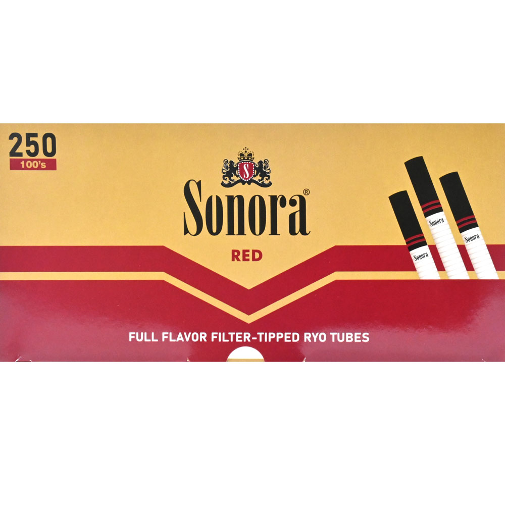 Sonora Cigarette Tubes Red 100s 250ct Box