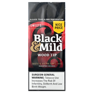 Black and Mild Sweets Wood Tip Cigars 25ct Box Pre Priced