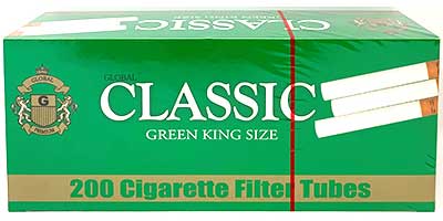 Classic Cigarette Tubes Green 200ct
