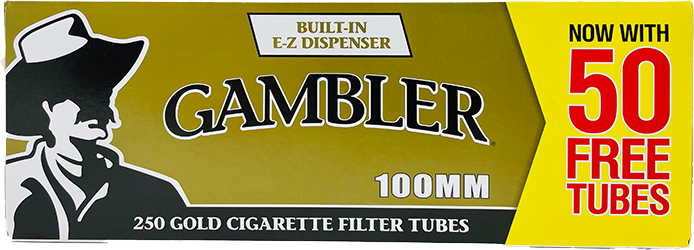 Gambler Cigarette Tubes Gold 100s 250ct Box