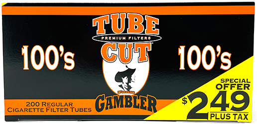 Gambler Tube Cut Cigarette Tubes Full Flavor 100s PP $2.49 200ct
