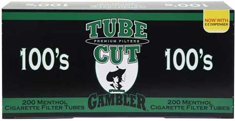 Gambler Tube Cut Cigarette Tubes Menthol 100s 200ct