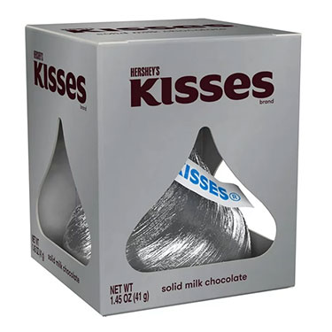 Hersheys Valentines Kisses Solid Milk Chocolate 1.45oz Box