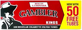 Gambler Cigarette Tubes Regular King Size 250ct Box
