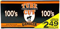 Gambler Tube Cut Cigarette Tubes Full Flavor 100s PP $2.49 200ct