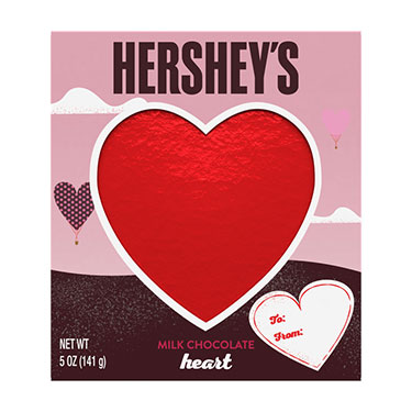 Hersheys Valentines Solid Milk Chocolate 5oz Heart Box