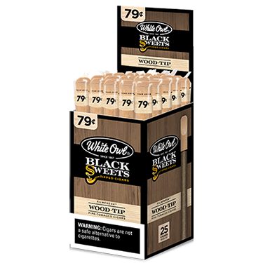 White Owl Black Sweets Original Wood Tip 25ct Box
